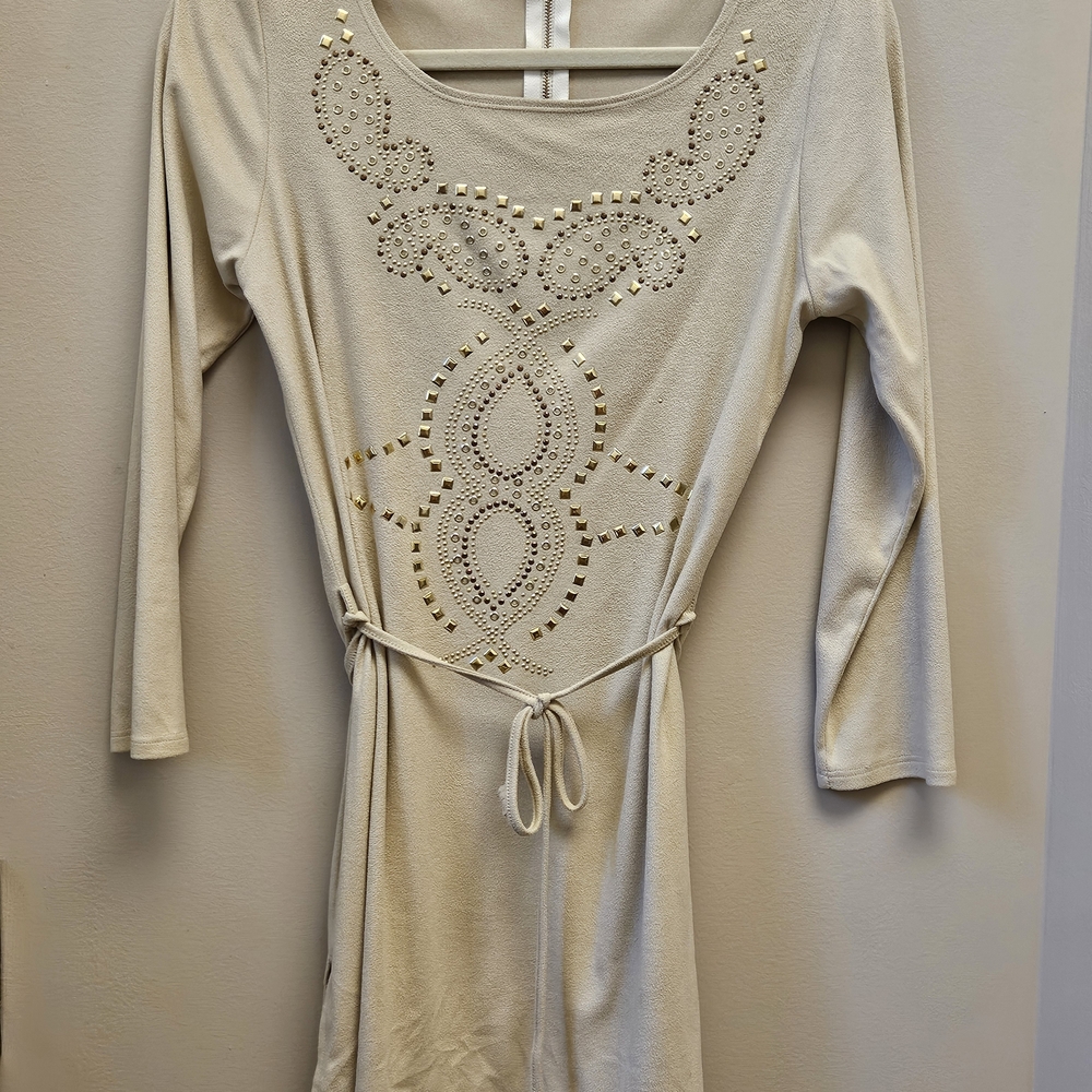 Suzanna Paris Beige "Ultra-suede" feeling Top